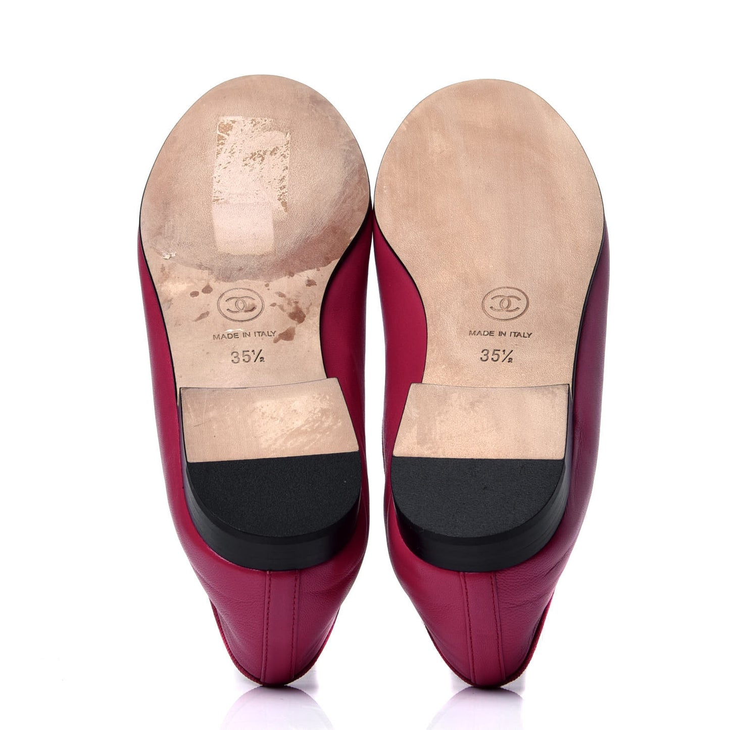 Goatskin Cap Toe CC Ballerina Flats 35.5 Bright Pink