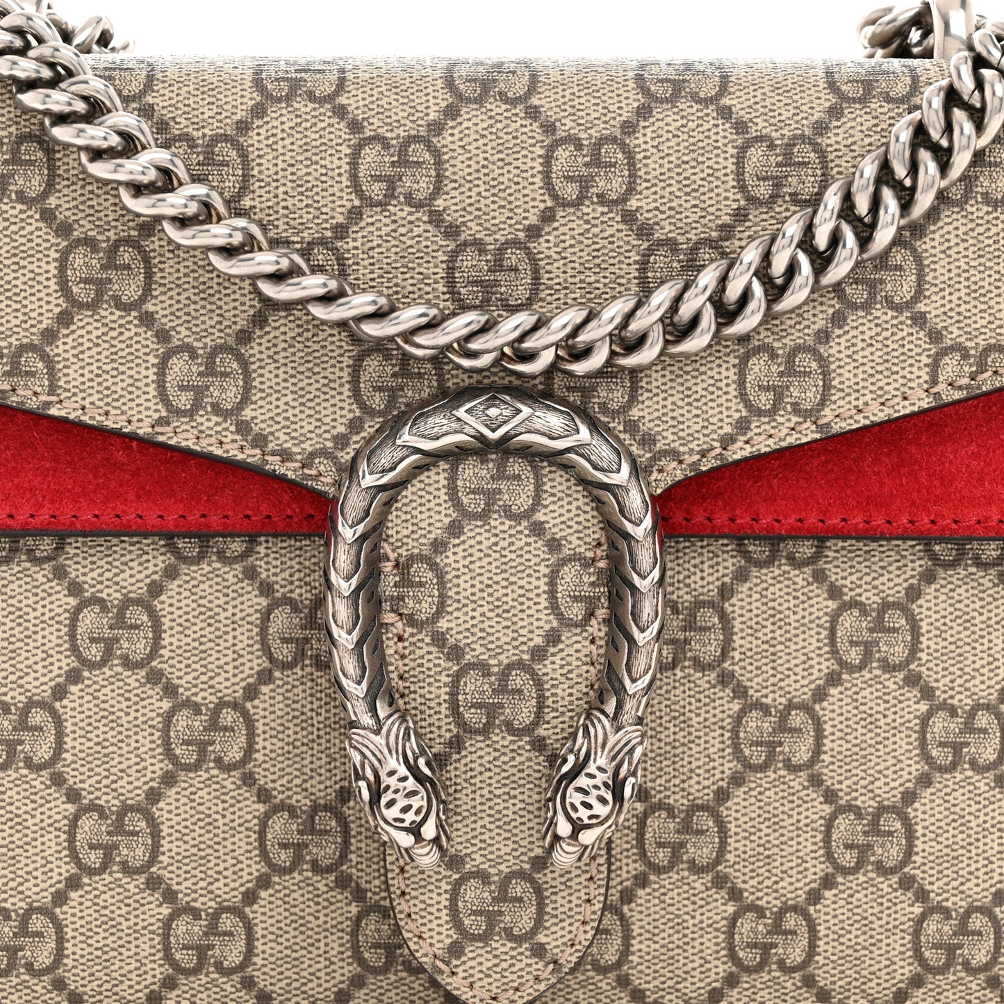 GG Supreme Monogram Mini Dionysus Shoulder Bag Hibiscus Red