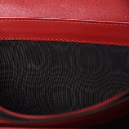 Gucci Calfskin Matelasse GG Marmont Chain Wallet Hibiscus Red 13 of 17