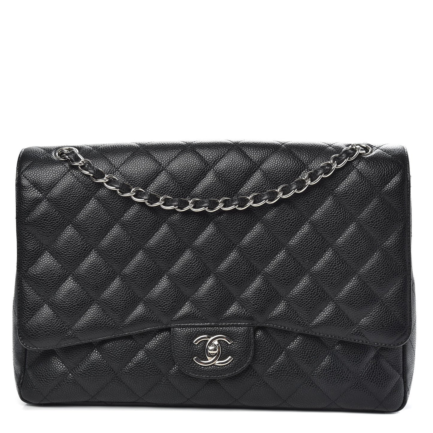 Caviar Quilted Maxi Single Flap Black
