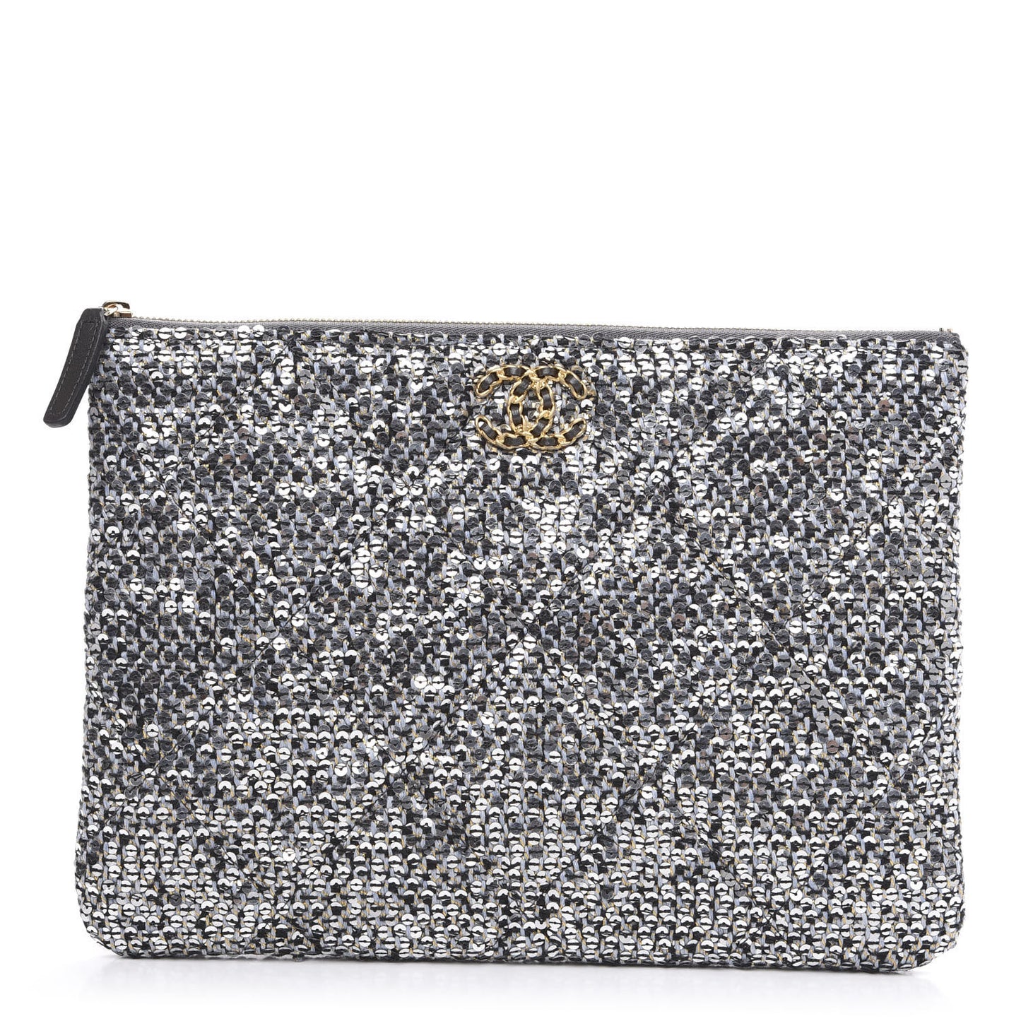 Sequins Medium 19 Pouch Silver