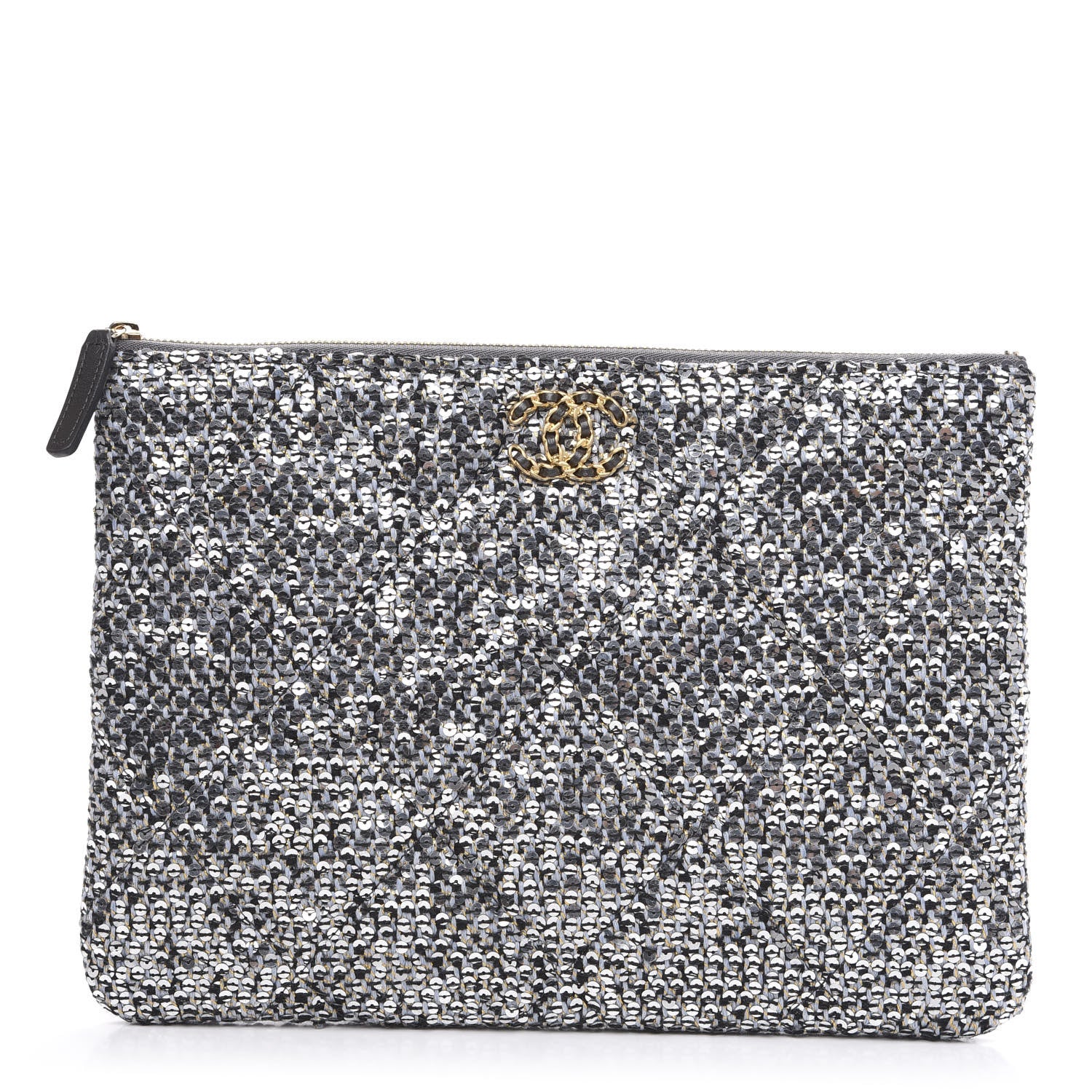 Chanel Sequins Medium 19 Pouch Silver 1 of 8