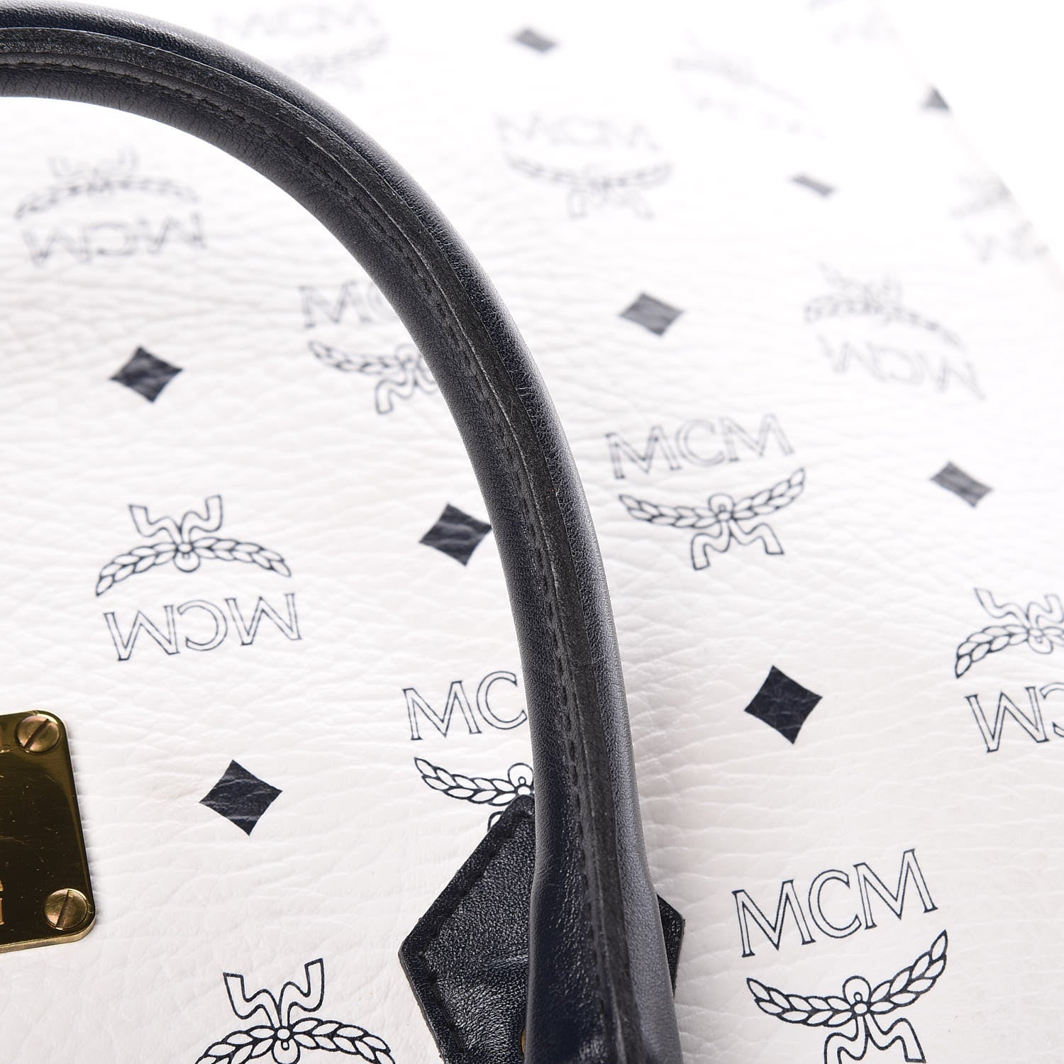 MCM Visetos Shopper Tote White 23 of 25