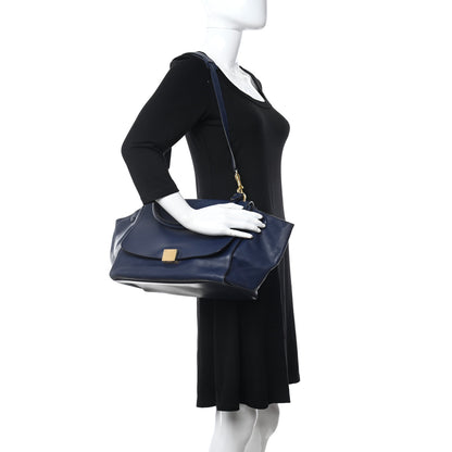 Celine Smooth Calfskin Medium Trapeze Navy Blue 2 of 8