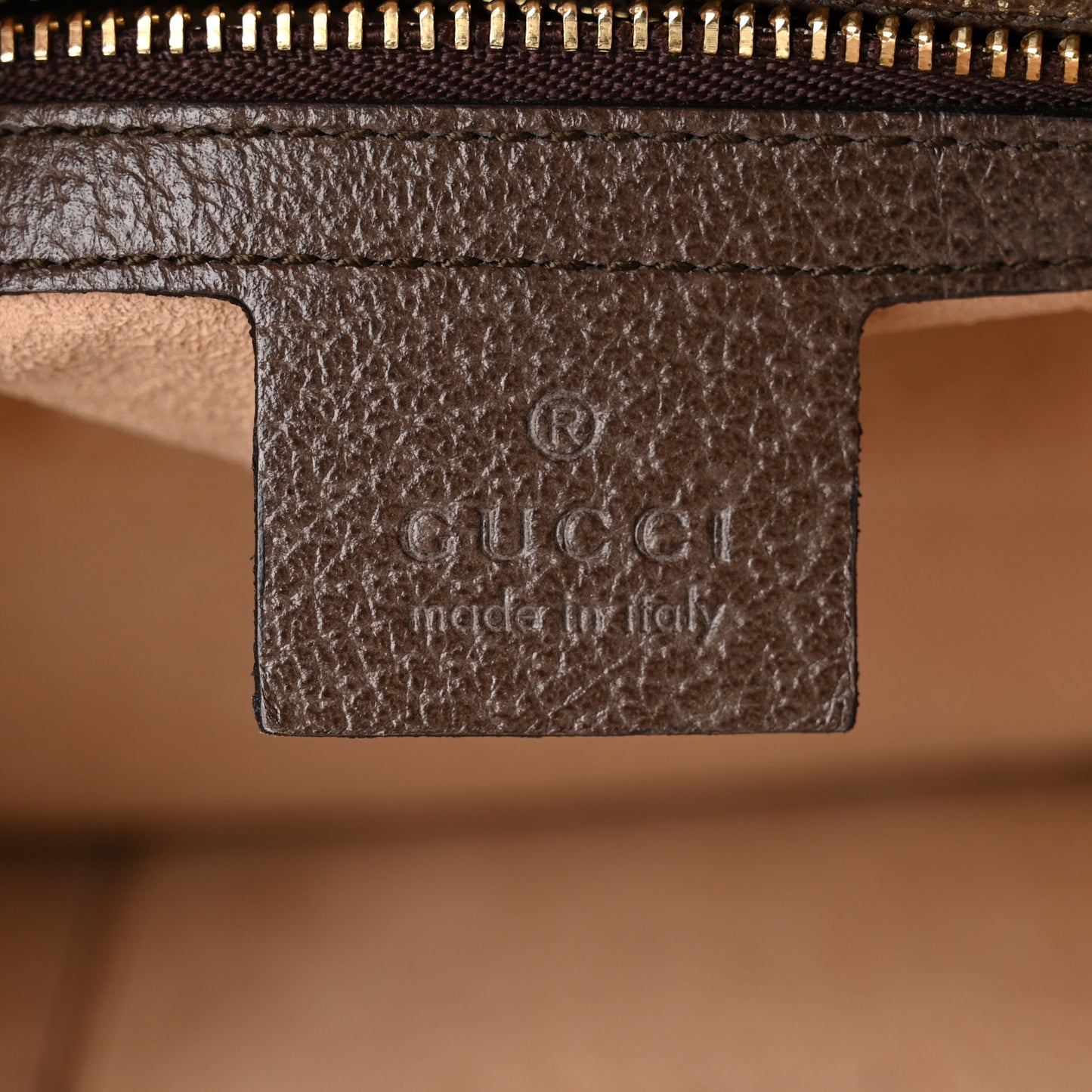 GG Supreme Monogram Web Medium Ophidia Top Handle Dome Bag Brown