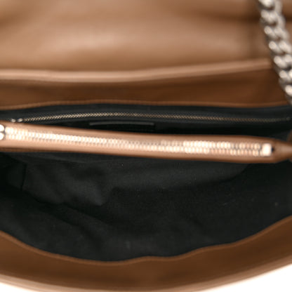 Saint Laurent Calfskin Y Quilted Monogram Medium Loulou Chain Satchel Dark Beige 6 of 13