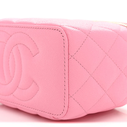 Chanel Caviar Quilted Small Vanity Case With Chain Pink 10 of 11