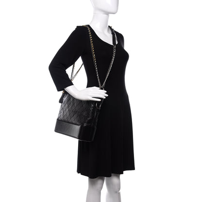 Chanel Aged Calfskin Quilted Large Gabrielle Hobo Black 2 of 11