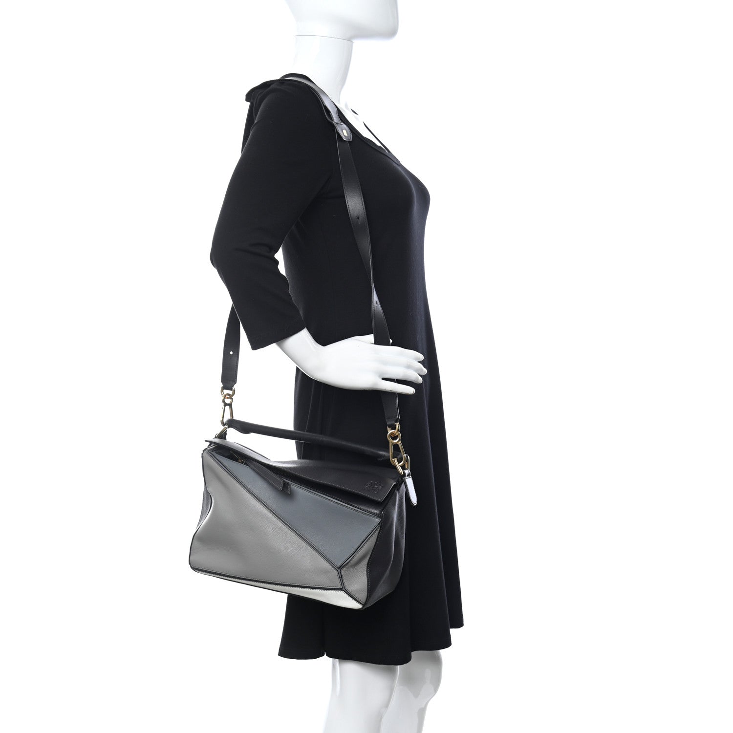 Loewe Calfskin Medium Puzzle Bag Grey Multito 2 of 9