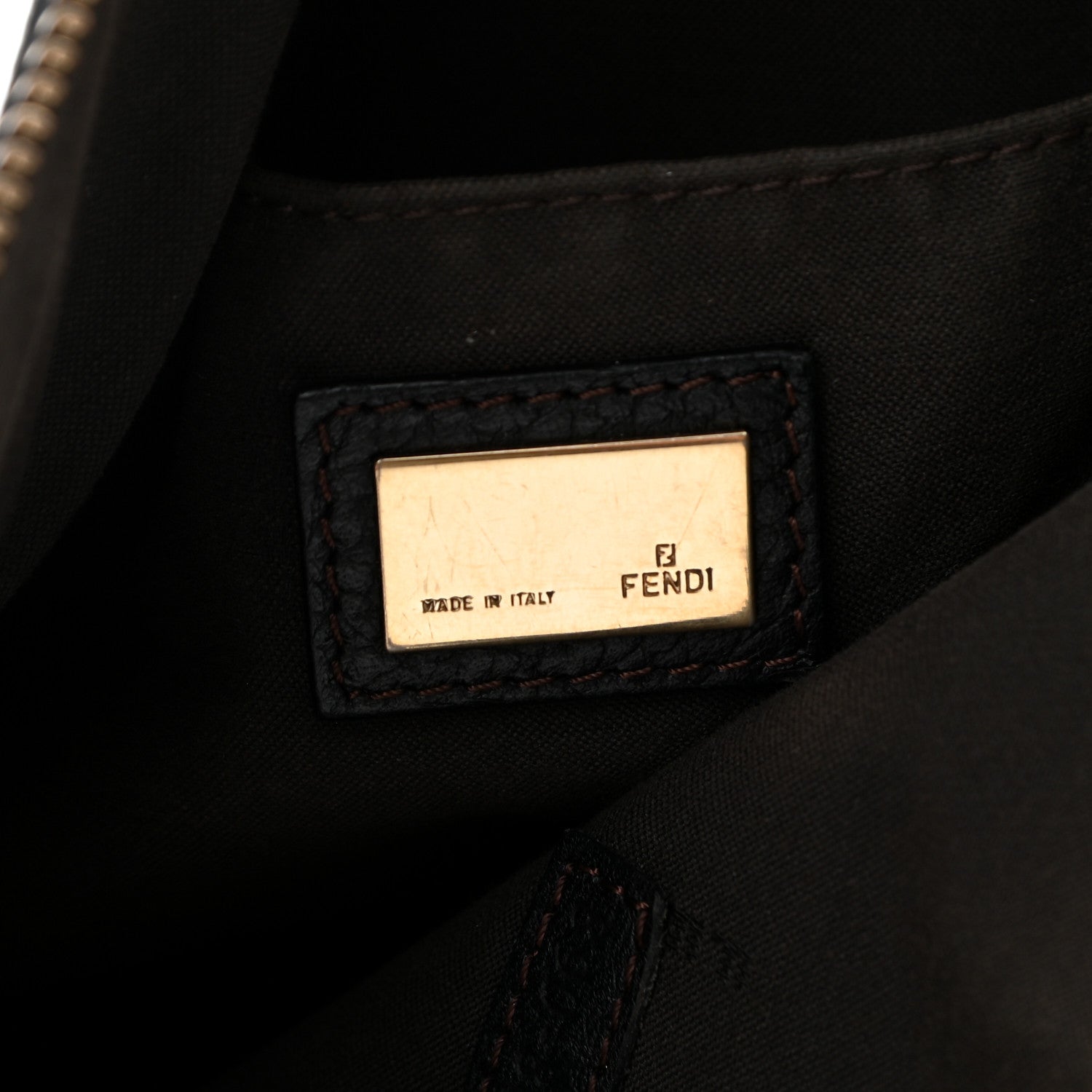 Fendi Zucchino Shoulder Bag Black 5 of 12