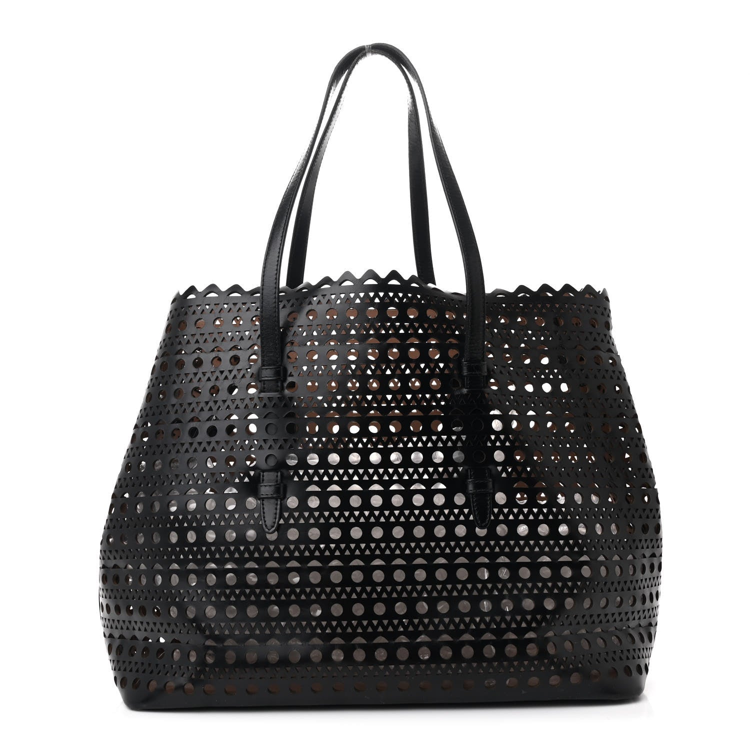 Alaia Lux Calfskin Vienne Large Mina Tote Black 1 of 12