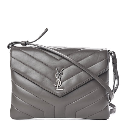 Saint Laurent Calfskin Y Quilted Monogram Loulou Flap Bag Earth 1 of 10