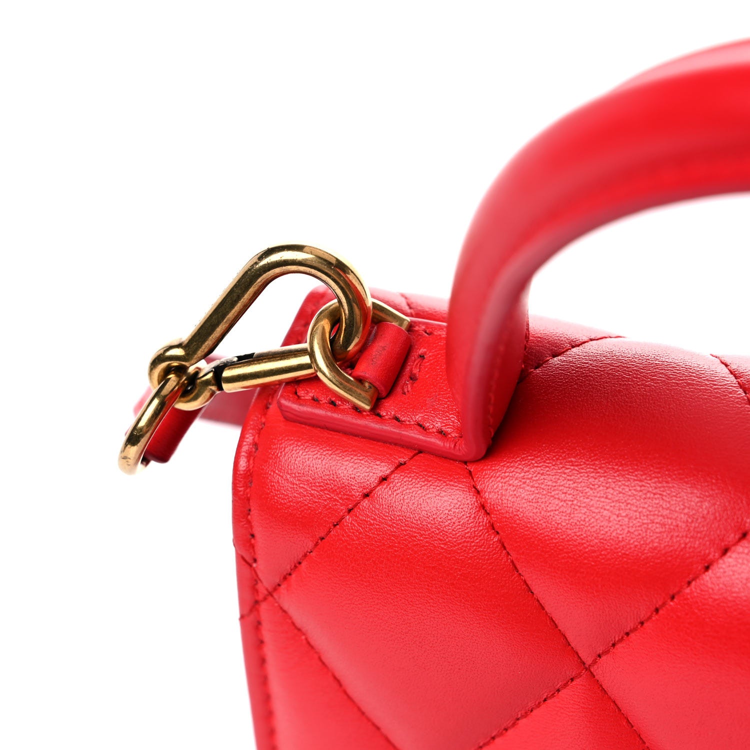 Balenciaga Nappa Calfskin Quilted XS Sharp Top Handle Bag Bright Red 16 of 17