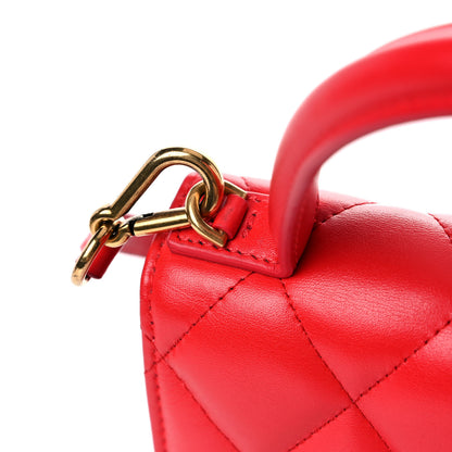 Balenciaga Nappa Calfskin Quilted XS Sharp Top Handle Bag Bright Red 16 of 17