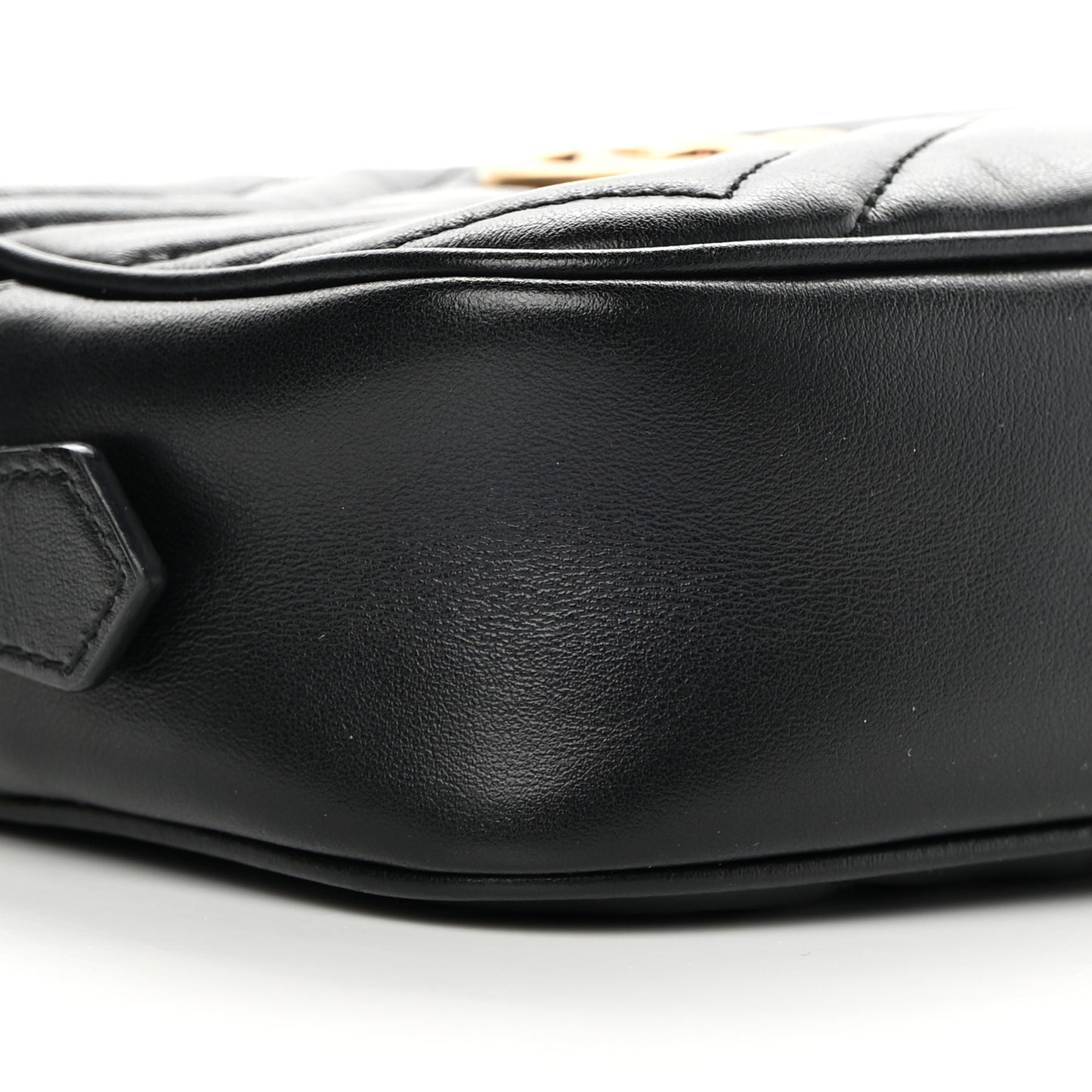 Calfskin Matelasse Mini GG Marmont Chain Shoulder Bag Black