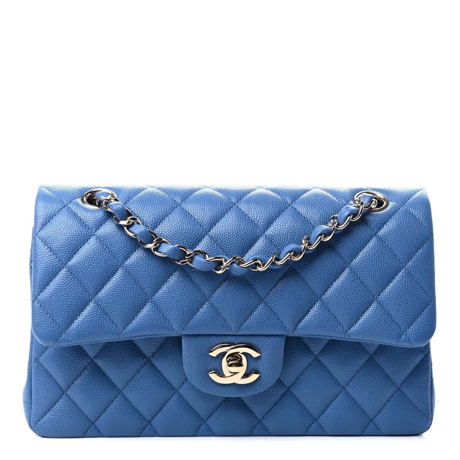 Chanel Caviar Quilted Small Double Flap Blue 1 of 9