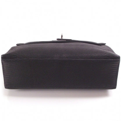 Hermes Lizard Kelly Pochette Clutch Black 4 of 8