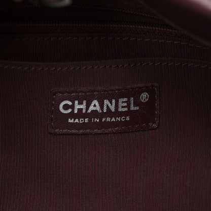 Chanel Deerskin Chevron CC Chain Bucket Drawstring Bag Burgundy 7 of 10