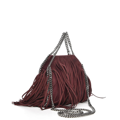 Stella McCartney Shaggy Deer Fringe Tiny Falabella Tote Plum 3 of 7