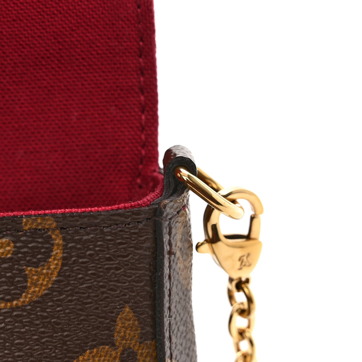 Monogram Pochette Felicie Chain Wallet Fuchsia