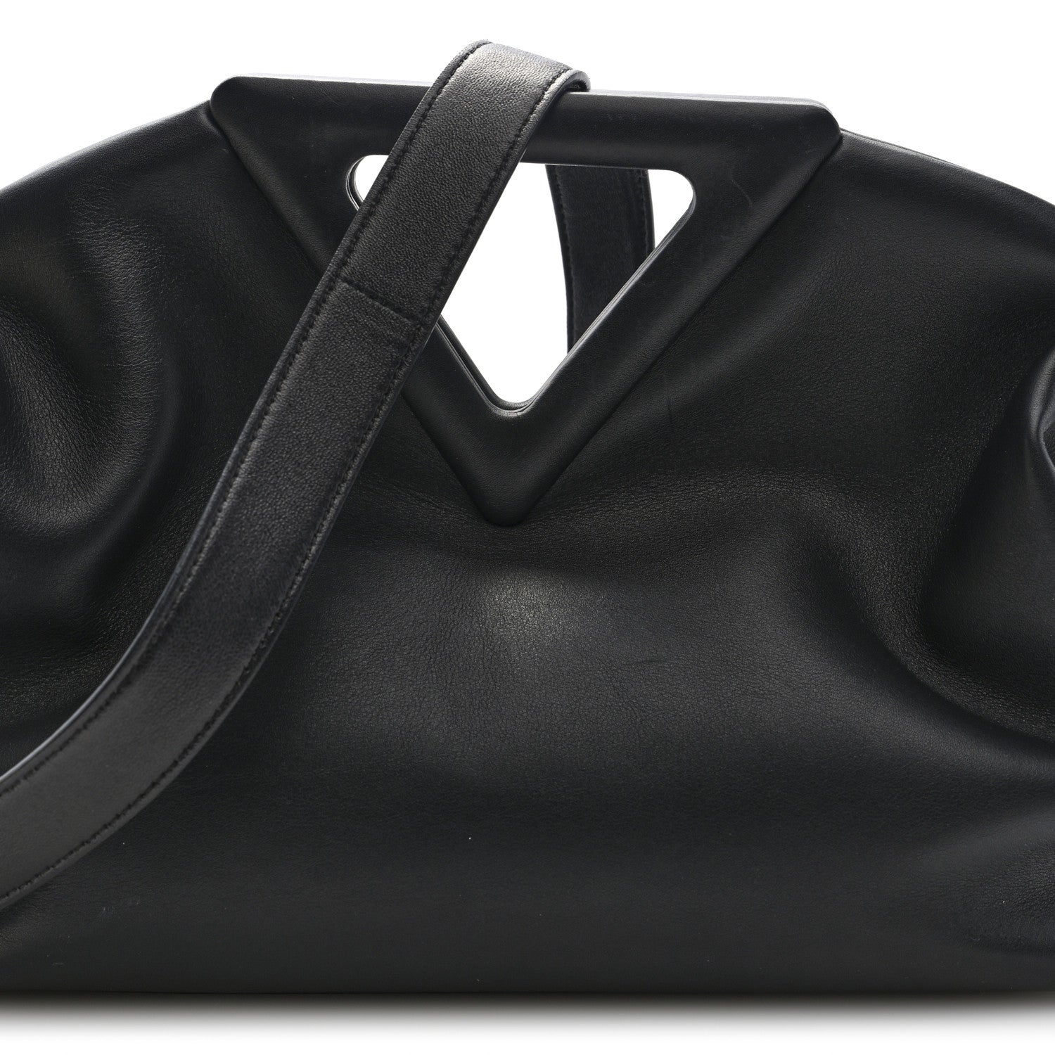 Bottega Veneta Calfskin Medium The Point Triangle Bag Black