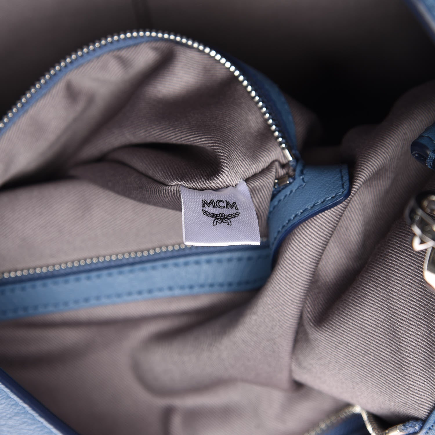 MCM Calfskin Ottomar Monogram Large Klara Hobo Luft Blue 8 of 11