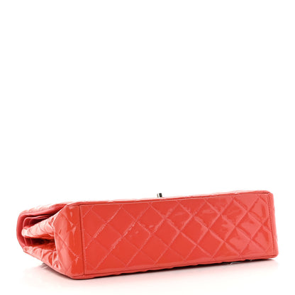 Chanel Patent Quilted Maxi Double Flap Coral 4 of 17