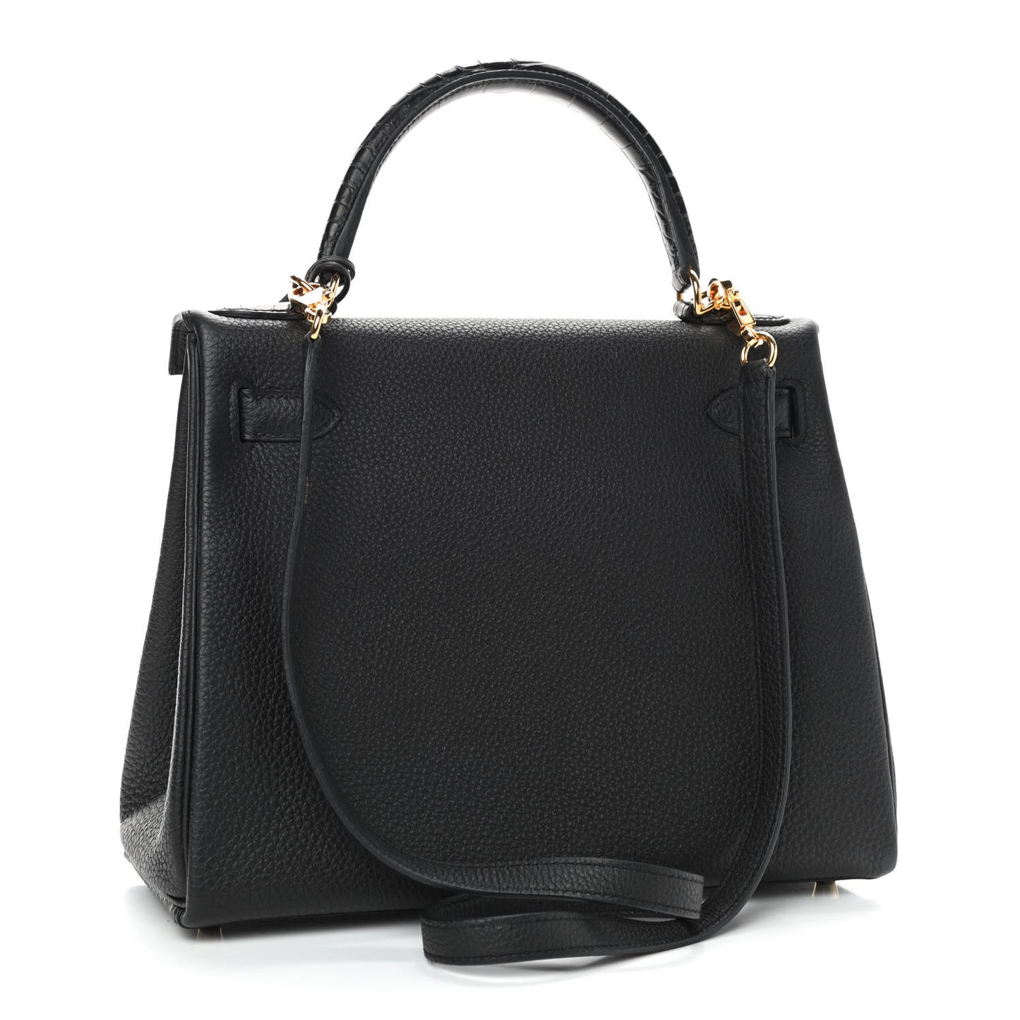 Togo Matte Alligator Kelly Retourne Touch 28 Black
