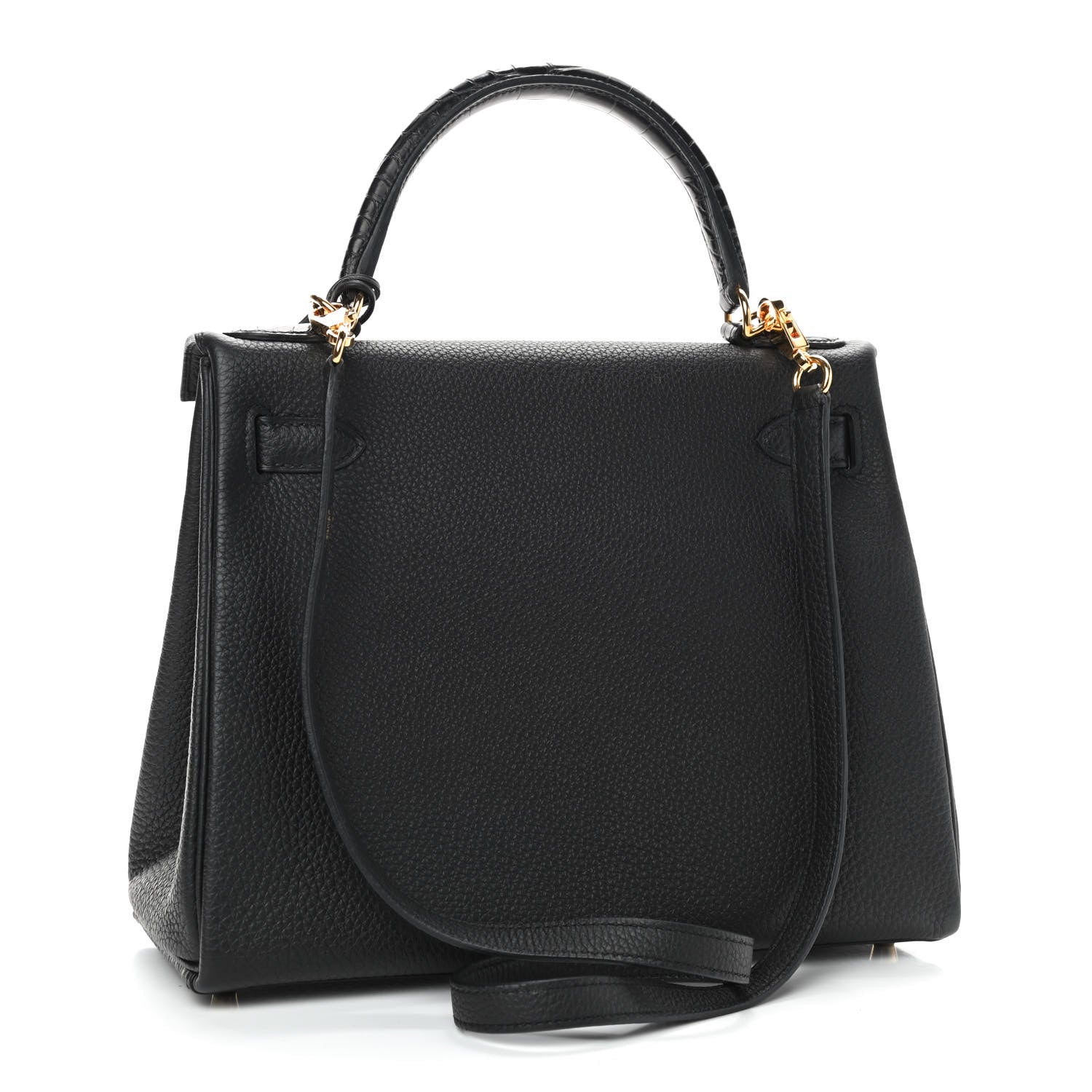 Hermes Togo Matte Alligator Kelly Retourne Touch 28 Black 2 of 10
