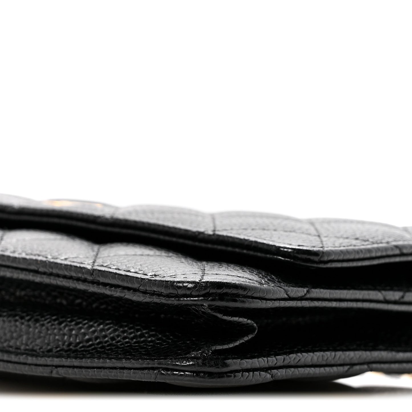 Caviar Quilted Wallet on Chain WOC Black