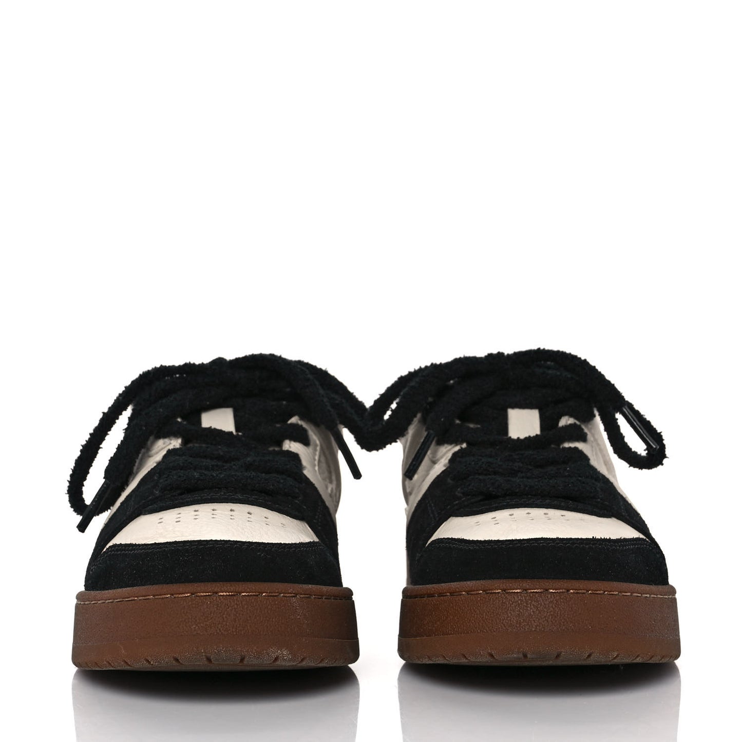 Suede Vitello Fendi Match Low Top Sneakers 37 Milk Black