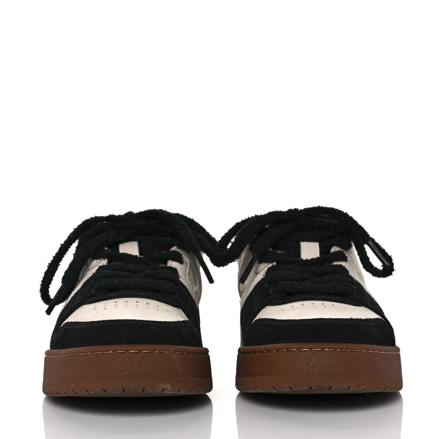 Fendi Suede Vitello Fendi Match Low Top Sneakers 37 Milk Black 2 of 12