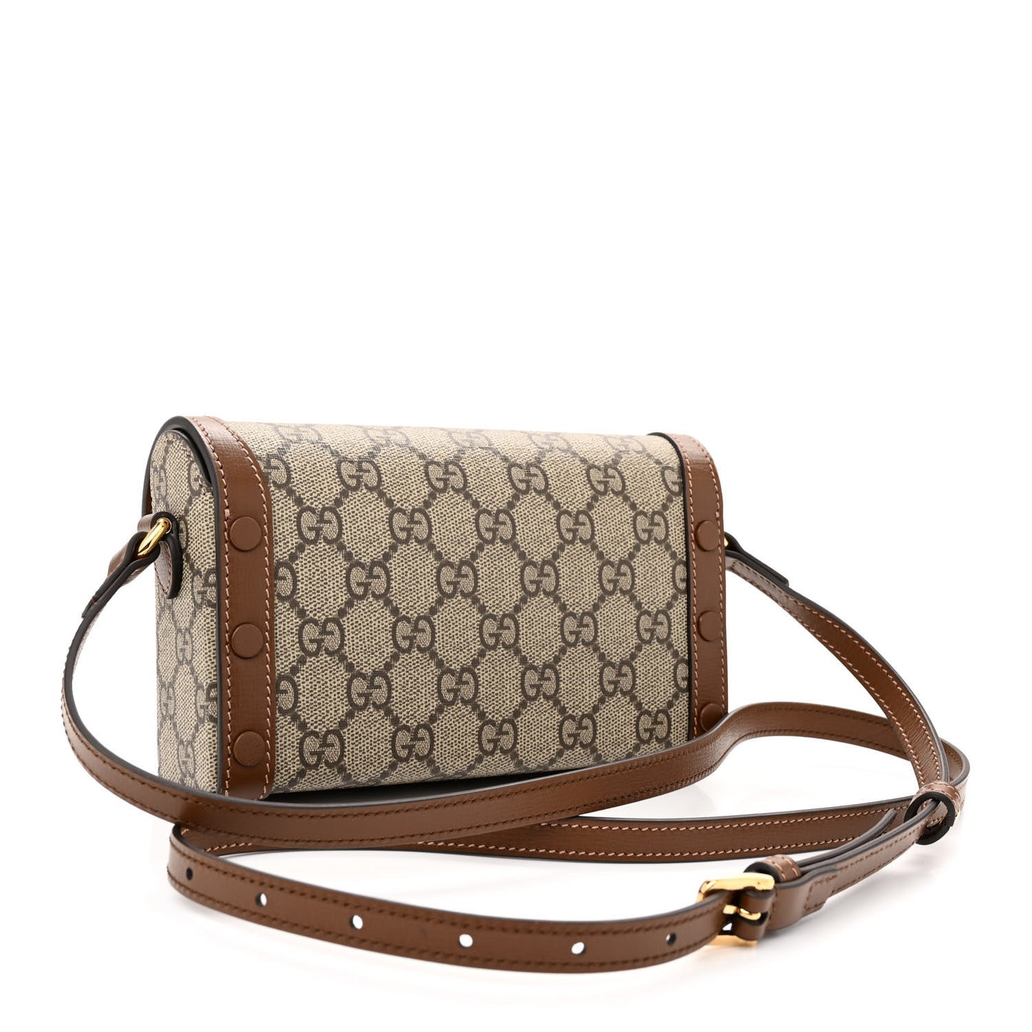 GG Supreme Monogram Mini Horsebit 1955 Shoulder Bag Beige Brown Sugar