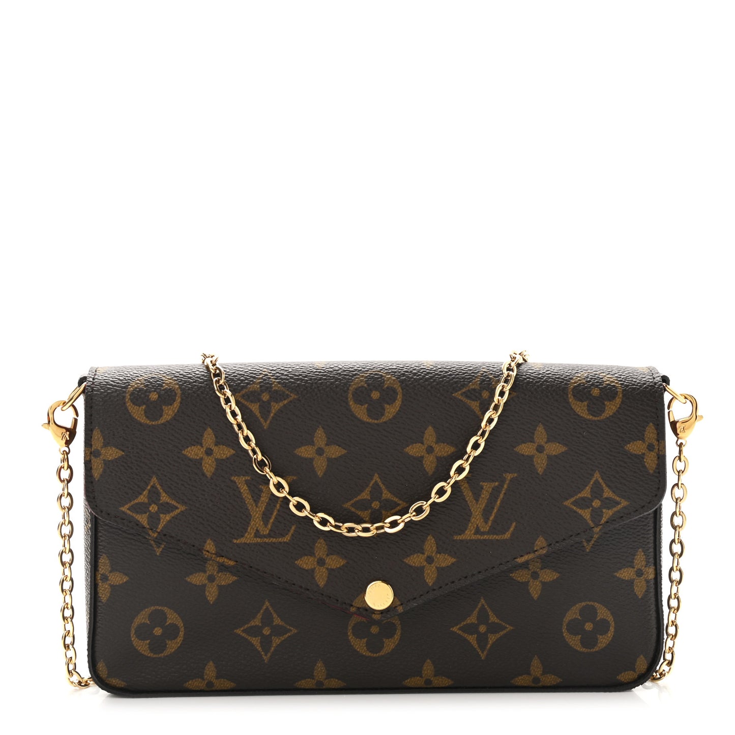 Monogram Pochette Felicie Chain Wallet Fuchsia