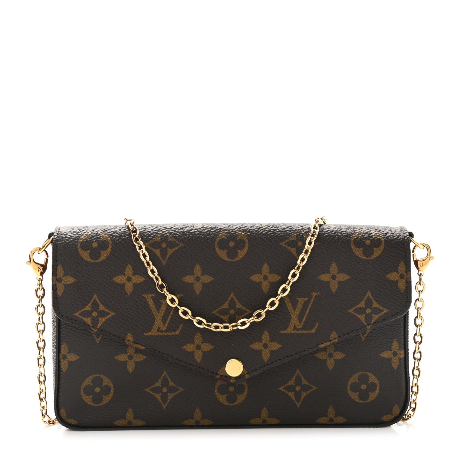 Louis Vuitton Monogram Pochette Felicie Chain Wallet Fuchsia 3 of 12