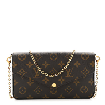 Louis Vuitton Monogram Pochette Felicie Chain Wallet Fuchsia 3 of 12