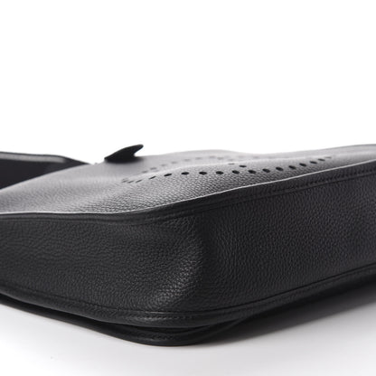 Hermes Taurillon Clemence Amazone Evelyne III PM Black White 6 of 11