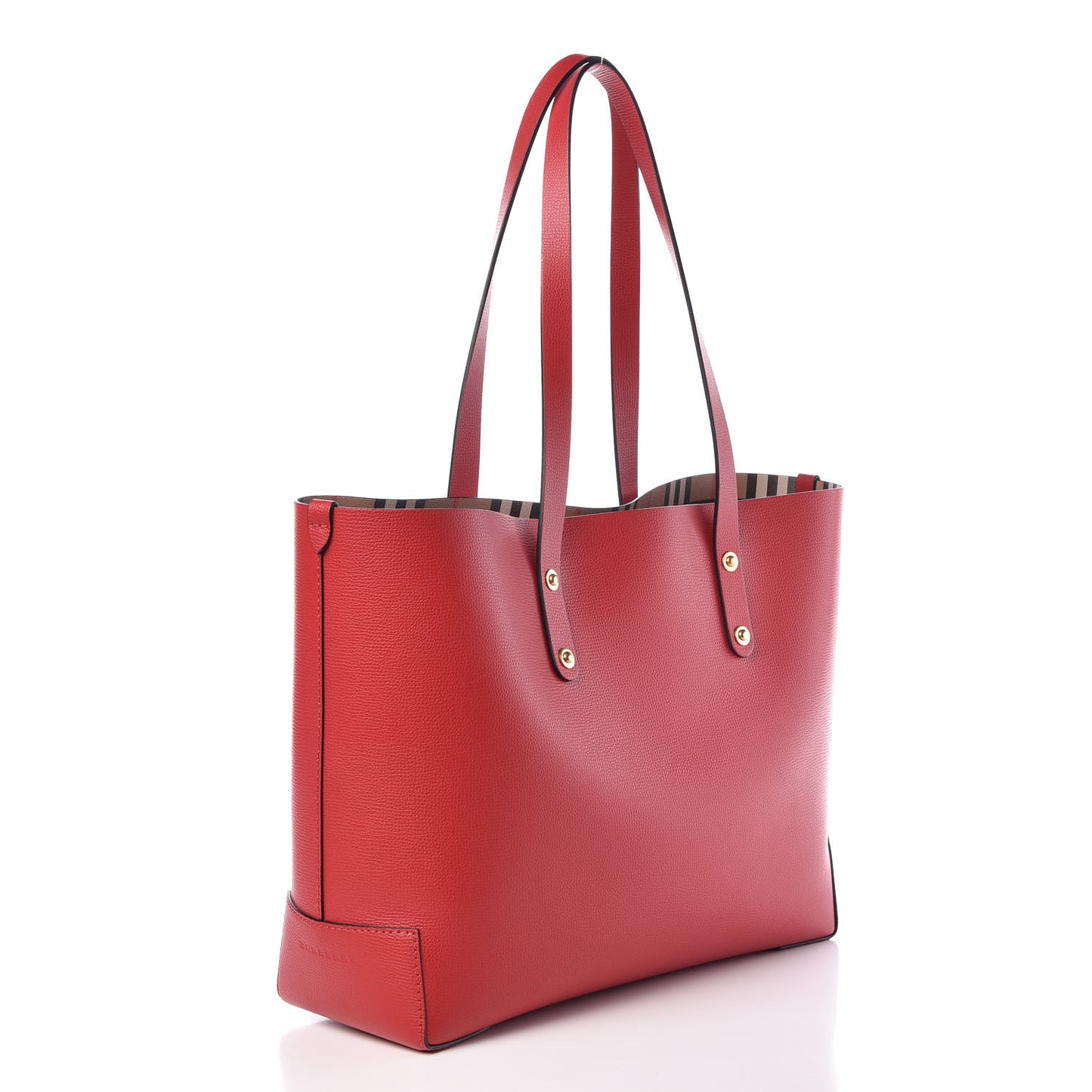 Calfskin Crest Embossed Small Tote Rust Red