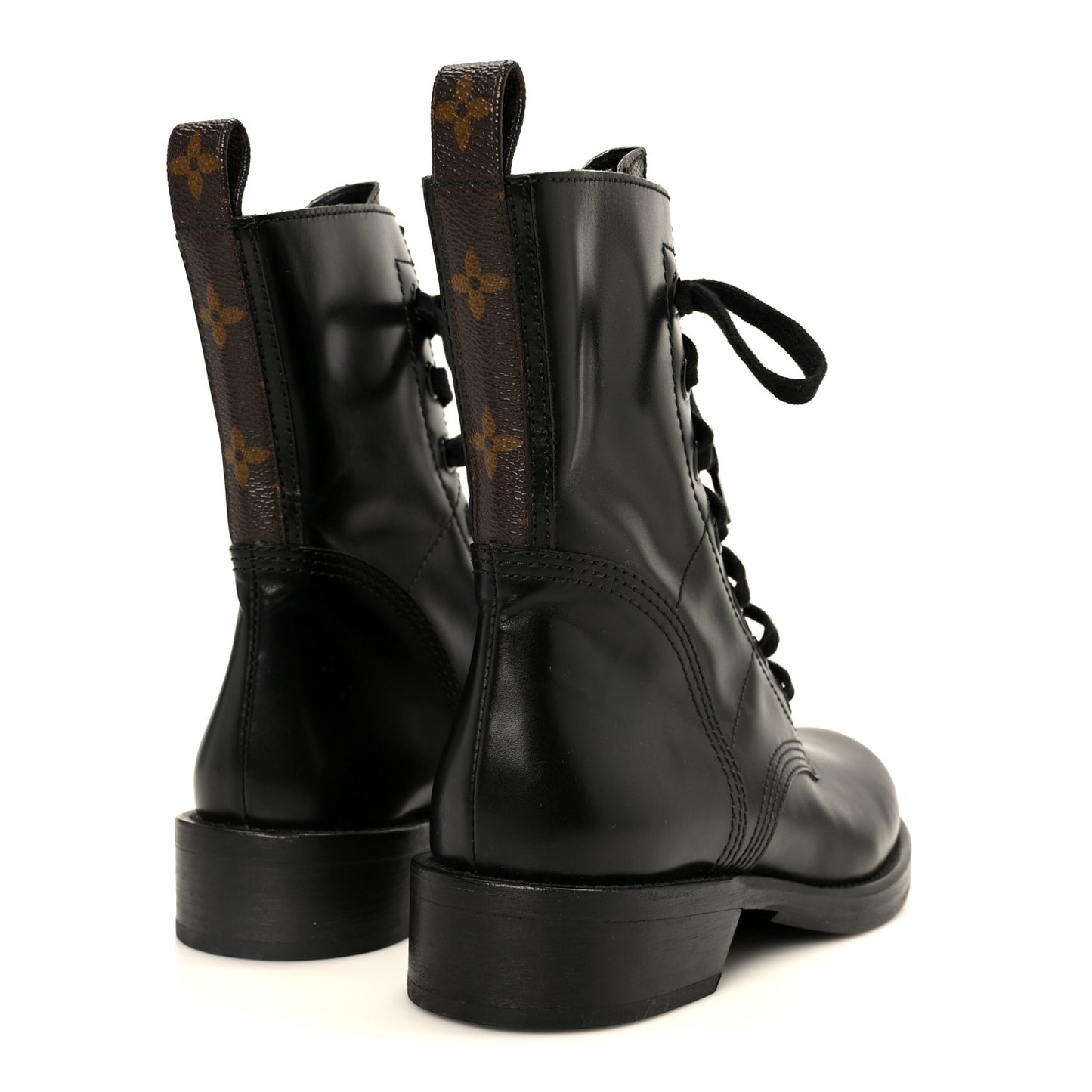 Calfskin Monogram Metropolis Flat Ranger Boots 37 Black
