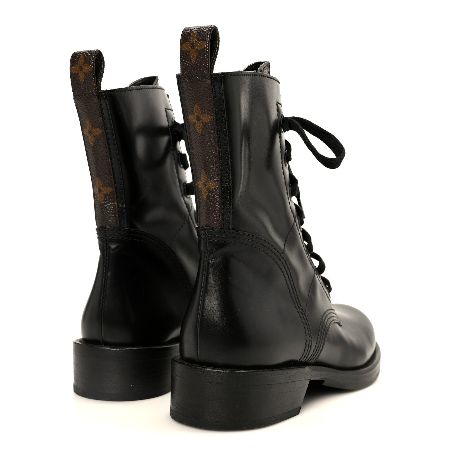 Louis Vuitton Calfskin Monogram Metropolis Flat Ranger Boots 37 Black 5 of 10