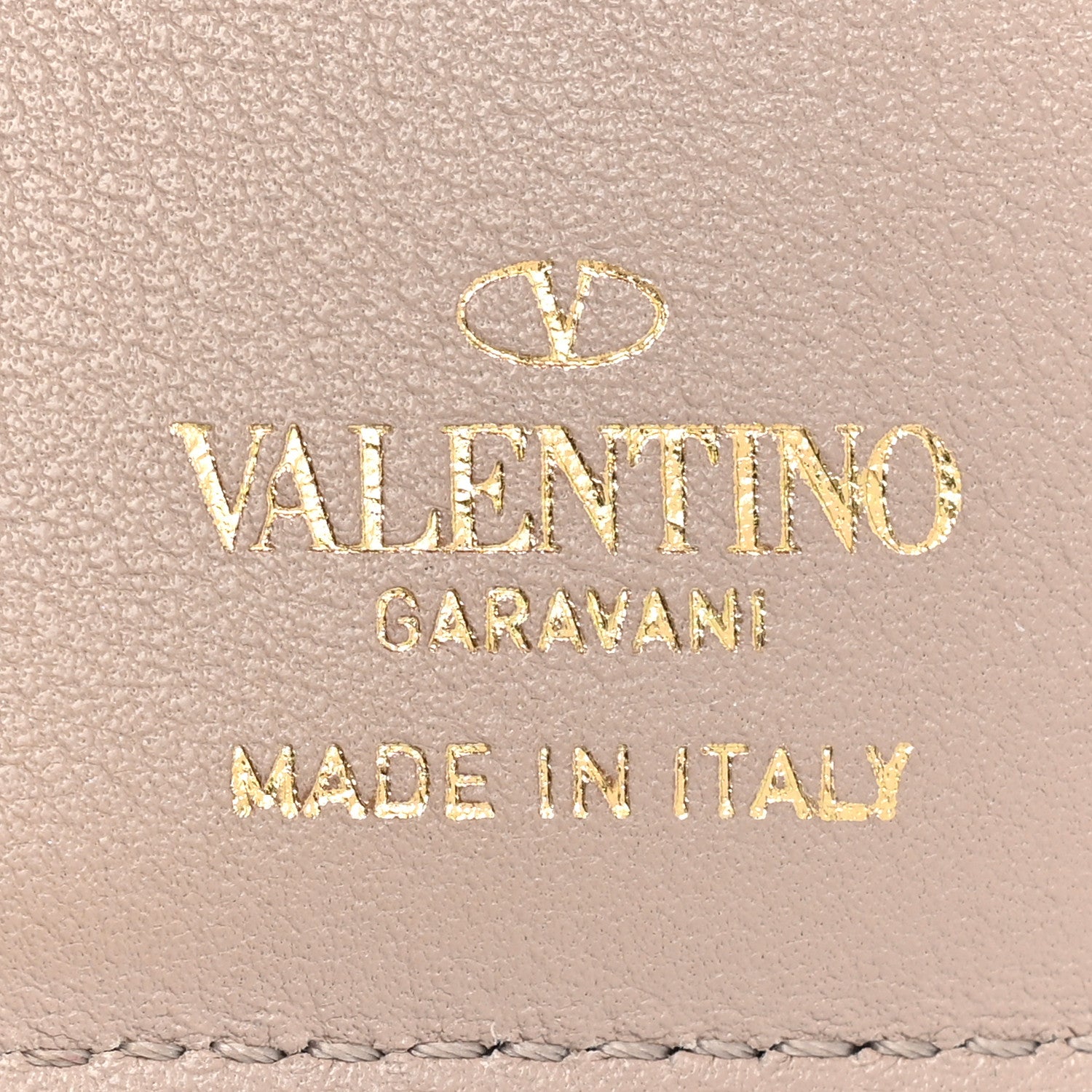 Valentino Garavani Calfskin Small Tri-Fold Rockstud Wallet Poudre 7 of 12
