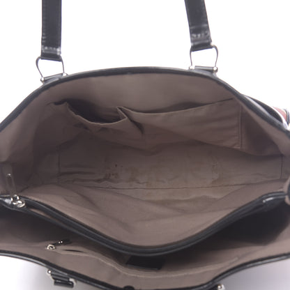 Burberry Patent Trim Nova Check Tote Black 5 of 28