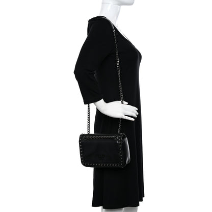 Prada Glace Calfskin Studded Crossbody Black 2 of 15