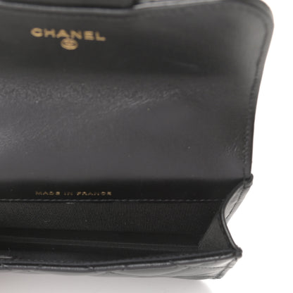 Chanel Lambskin Quilted Top Handle Flap Coin Purse With Chain Black 5 of 10