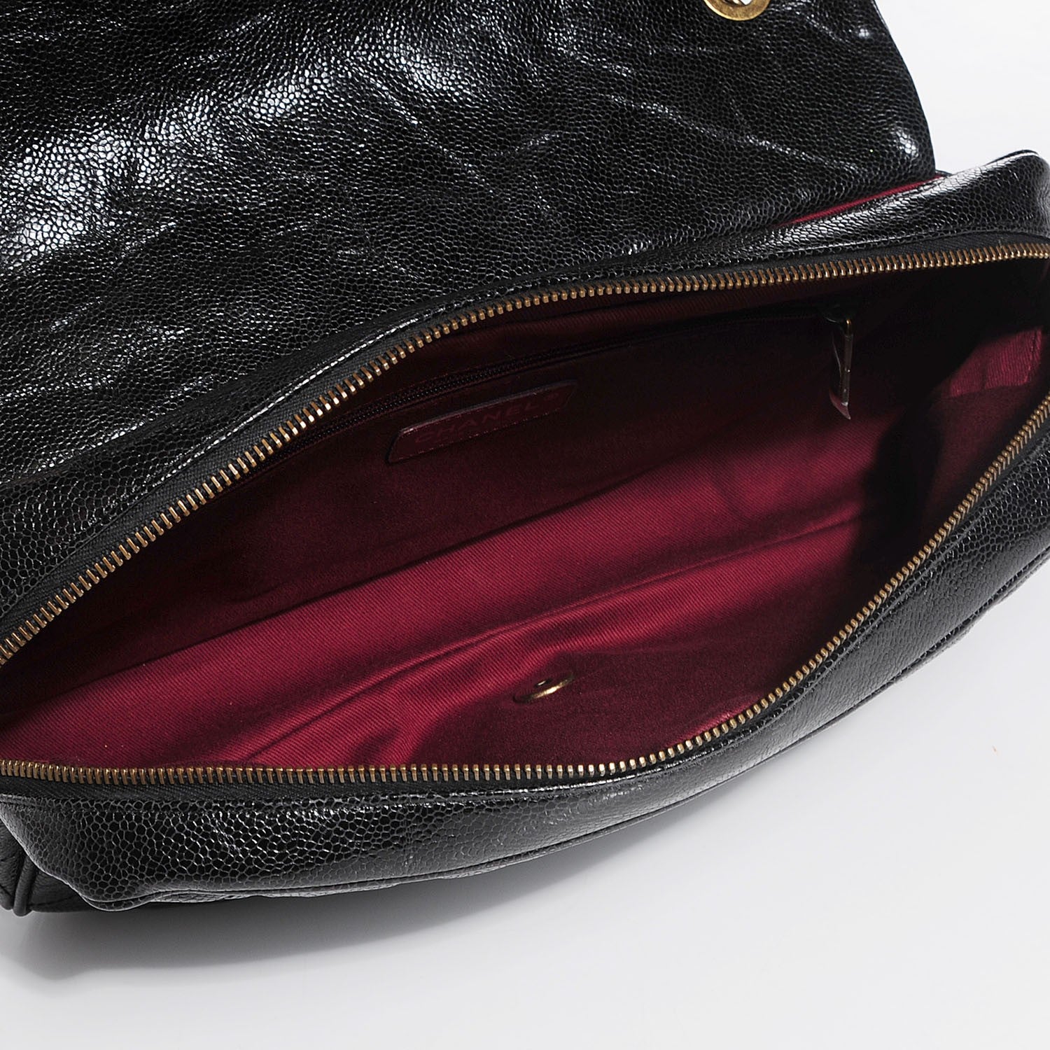 Chanel Crumpled Grained Calfskin Large Shiva Flap Black 5 of 8