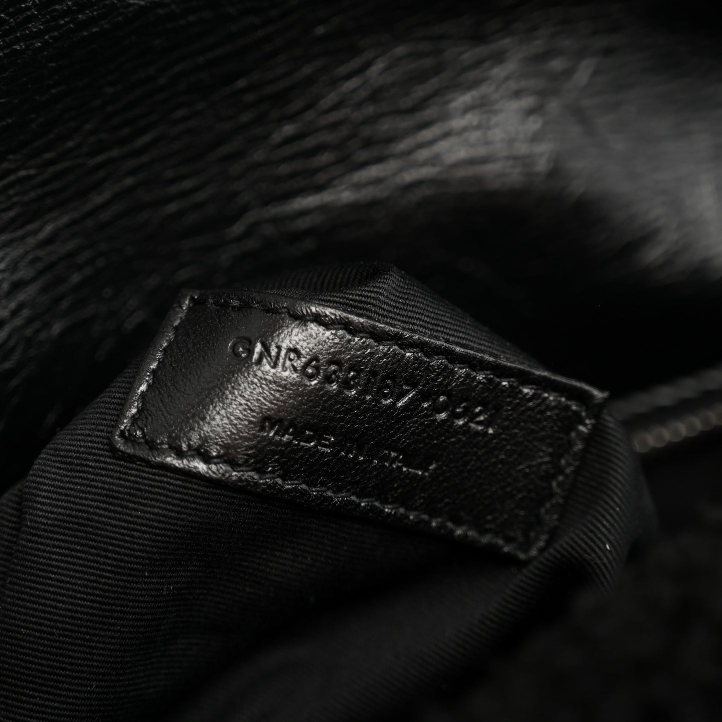 Crinkled Calfskin Shearling Monogram Medium Niki Chain Satchel Black