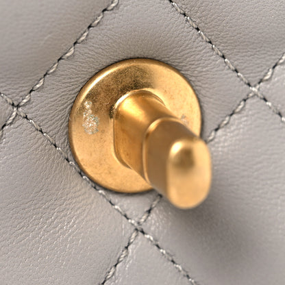 Chanel Lambskin Quilted Mini Pearl Crush Flap Light Grey 11 of 12