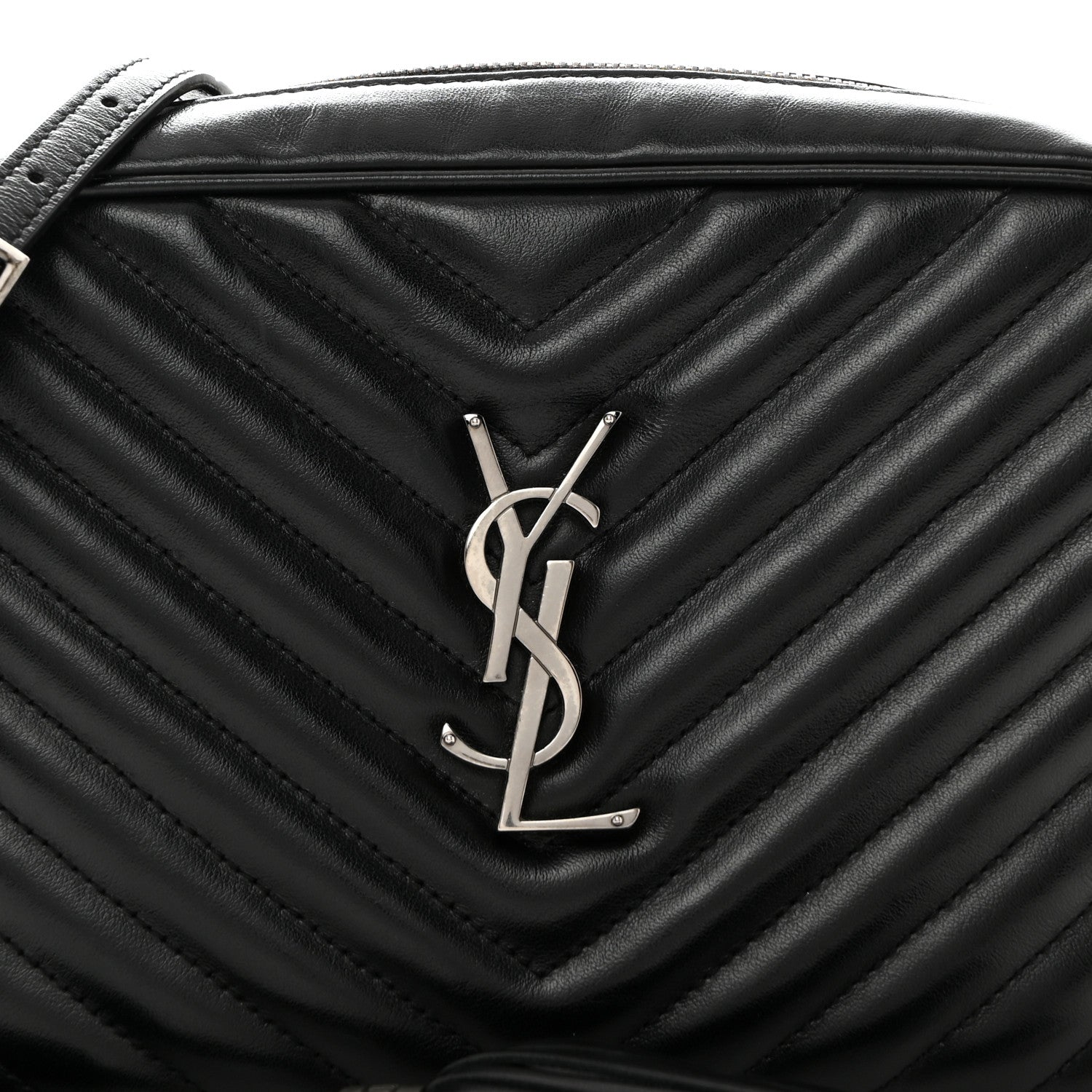 Saint Laurent Calfskin Matelasse Monogram Lou Camera Bag Black 8 of 10