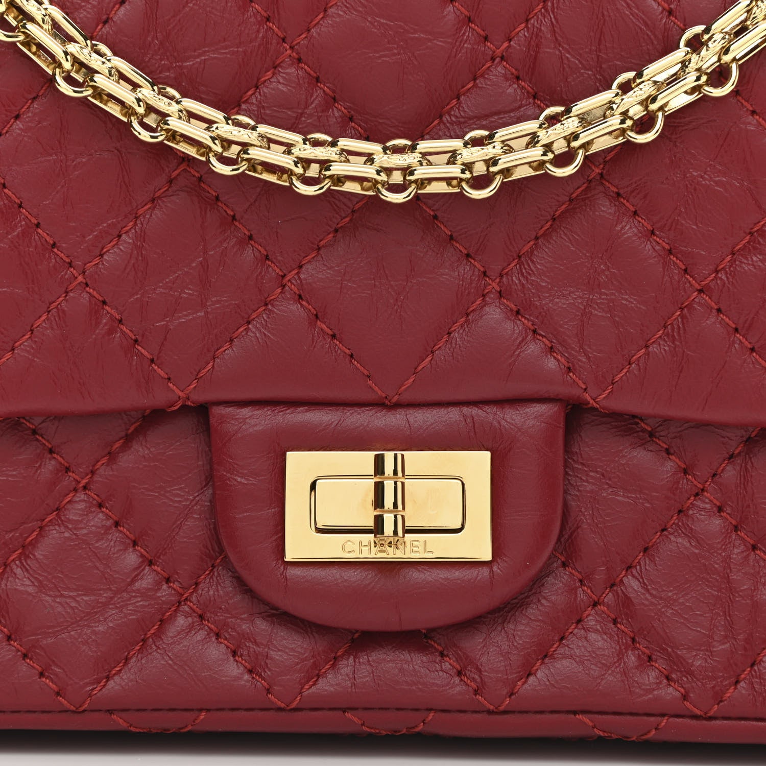 Chanel Aged Calfskin Quilted 2.55 Reissue Mini Flap Red 8 of 11