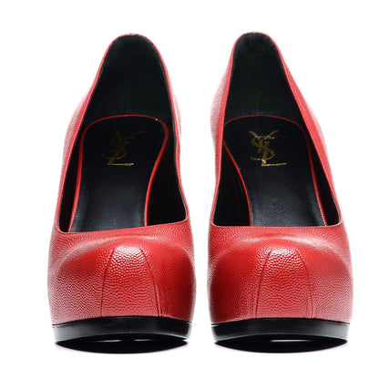 Saint Laurent Vernigolf Tribtoo 80 Platform Pumps 39 Red 2 of 8